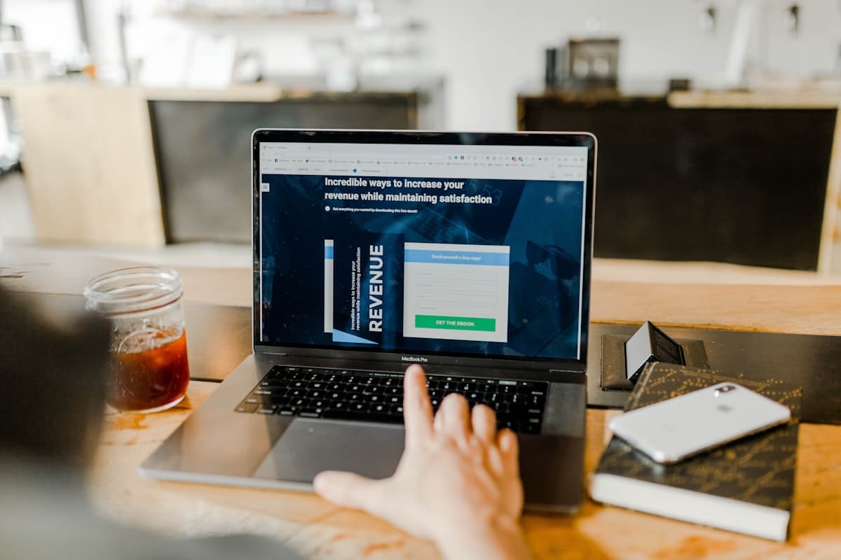 Founder at desk with laptop — used for Angel Investing (inline).